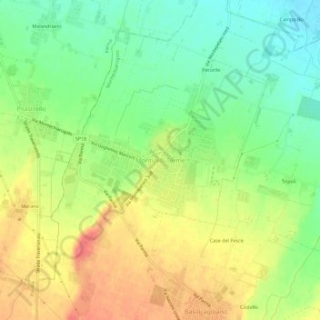 Monticelli Terme topographic map, elevation, terrain