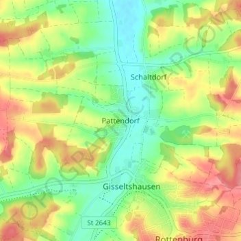 Pattendorf topographic map, elevation, terrain