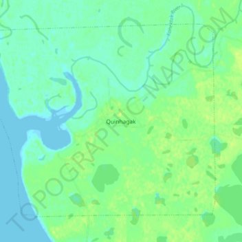 Quinhagak topographic map, elevation, terrain