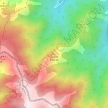 Каона topographic map, elevation, terrain