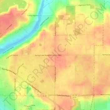Barrington Hills topographic map, elevation, terrain