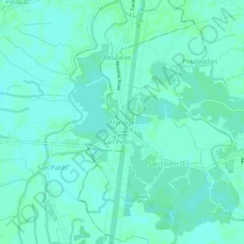 Hangga topographic map, elevation, terrain