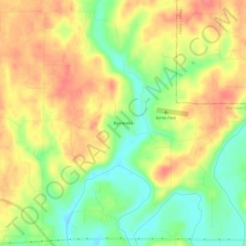 Byrneville topographic map, elevation, terrain