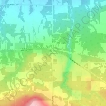 Highbridge topographic map, elevation, terrain