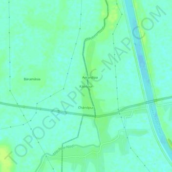 Kabilpur topographic map, elevation, terrain