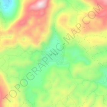 Samac topographic map, elevation, terrain