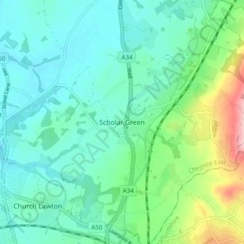 Scholar Green topographic map, elevation, terrain