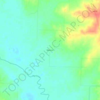 Maurine topographic map, elevation, terrain