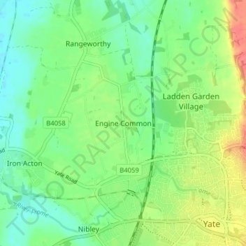 Engine Common topographic map, elevation, terrain