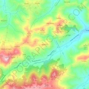 Monchio topographic map, elevation, terrain