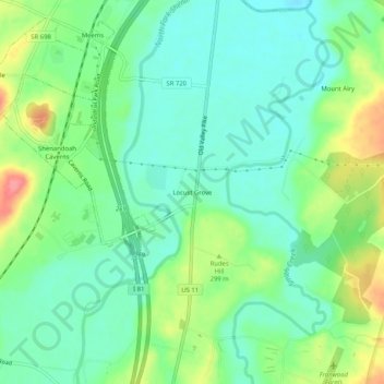 Locust Grove topographic map, elevation, terrain