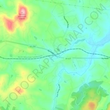 Ivy topographic map, elevation, terrain