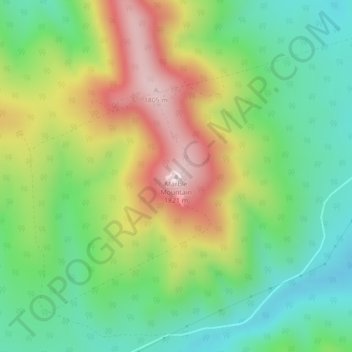 Marble Mountain topographic map, elevation, terrain