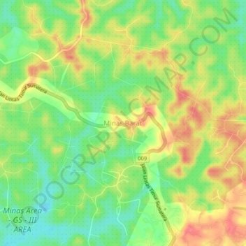 Minas Barat topographic map, elevation, terrain