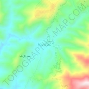 勐本 topographic map, elevation, terrain