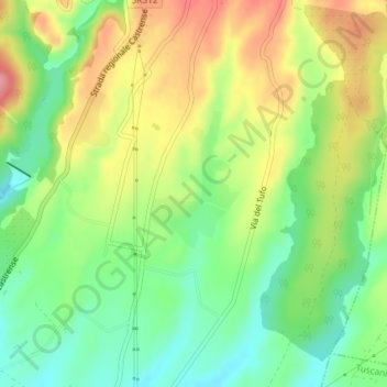 Morgantina topographic map, elevation, terrain