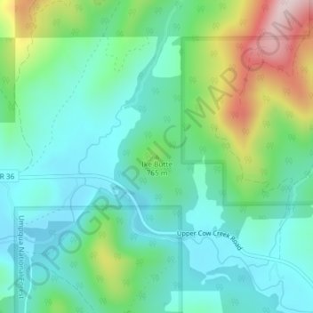 Ike Butte topographic map, elevation, terrain