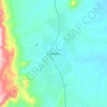 Catandica topographic map, elevation, terrain