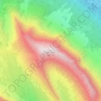 Bow Peak topographic map, elevation, terrain