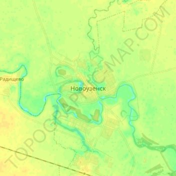 Novouzensk topographic map, elevation, terrain