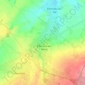 Estinnes topographic map, elevation, terrain