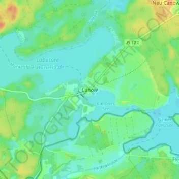 Canow topographic map, elevation, terrain