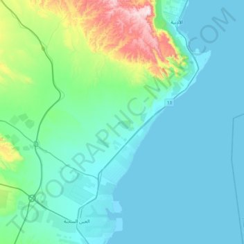 New Suez topographic map, elevation, terrain