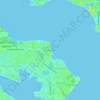 Magnolia Beach topographic map, elevation, terrain