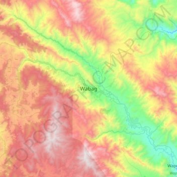 Wabag topographic map, elevation, terrain