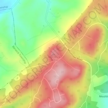 High Rock topographic map, elevation, terrain