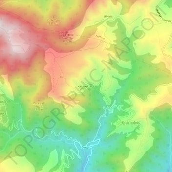 Valle Vaccaro topographic map, elevation, terrain