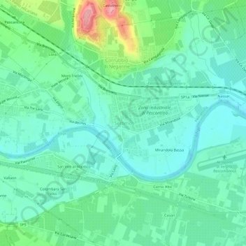Settimo topographic map, elevation, terrain