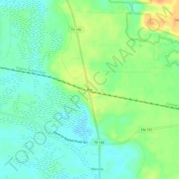 Rye topographic map, elevation, terrain