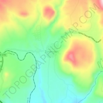 Tomendán topographic map, elevation, terrain
