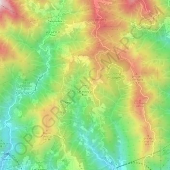 Tuvio topographic map, elevation, terrain