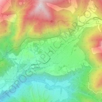 Bratto topographic map, elevation, terrain