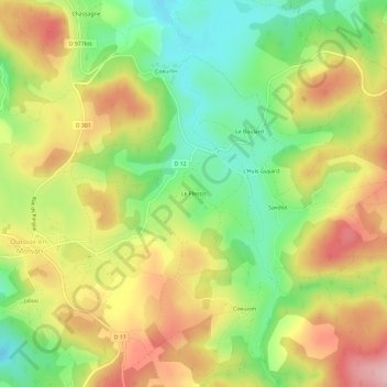Le Plessis topographic map, elevation, terrain