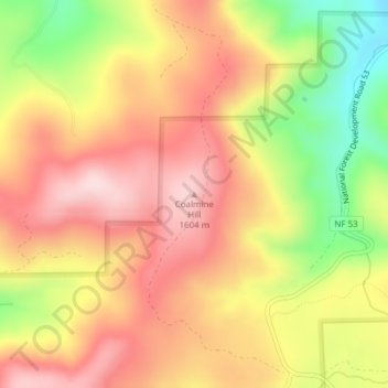Coalmine Hill topographic map, elevation, terrain