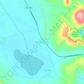 Pachascucho topographic map, elevation, terrain