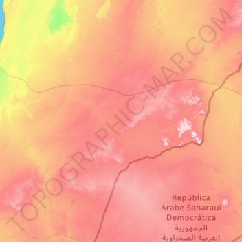 Western Sahara topographic map, elevation, terrain