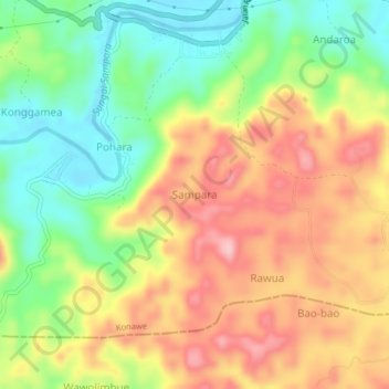 Sampara topographic map, elevation, terrain