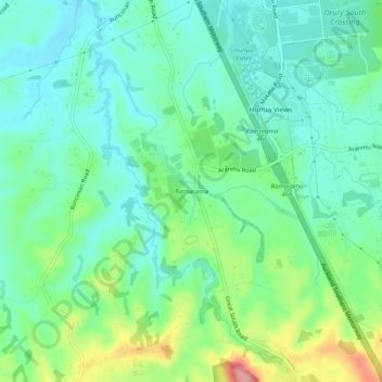 Ramarama topographic map, elevation, terrain