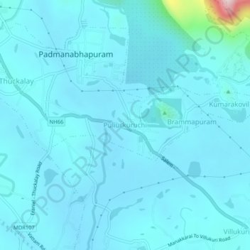 Puliurkuruchi topographic map, elevation, terrain