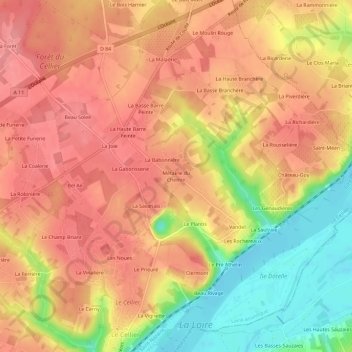 Métairie du Chemin topographic map, elevation, terrain