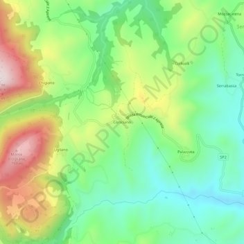 Corsciano topographic map, elevation, terrain