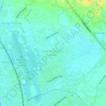 Dadok Tunggul Hitam topographic map, elevation, terrain