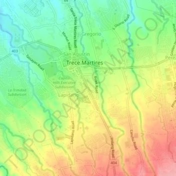 Luciano topographic map, elevation, terrain