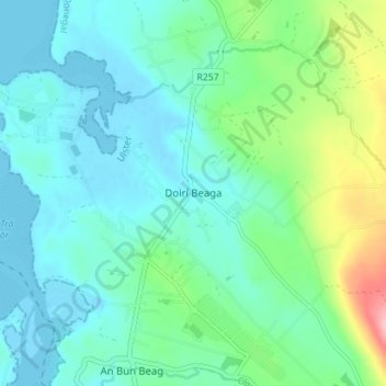 Derrybeg topographic map, elevation, terrain