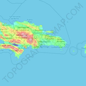 Santo Domingo topographic map, elevation, terrain