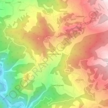 Castelcanafurone topographic map, elevation, terrain